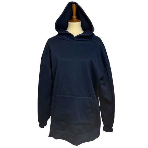 SHEIN Women’s Size 3XL Dark Blue Pullover Hoodie w/ Attached Hood and Side Slits - Picture 1 of 13